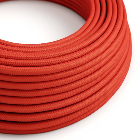 Glossy Fire Red Textile Cable - The Original Creative-Cables - RM09 round 2x0.75mm / 3x0.75mm