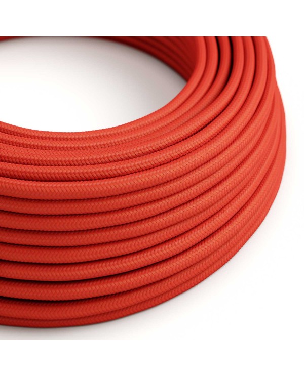 Glossy Fire Red Textile Cable - The Original Creative-Cables - RM09 round 2x0.75mm / 3x0.75mm