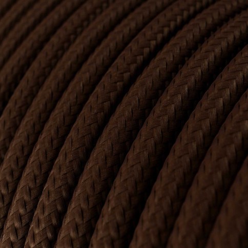 Glossy Espresso Brown Textile Cable - The Original Creative-Cables - RM13 round 2x0.75mm / 3x0.75mm
