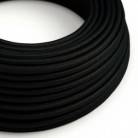 Glossy Charcoal Black Textile Cable - The Original Creative-Cables - RM04 round 2x0.75mm / 3x0.75mm