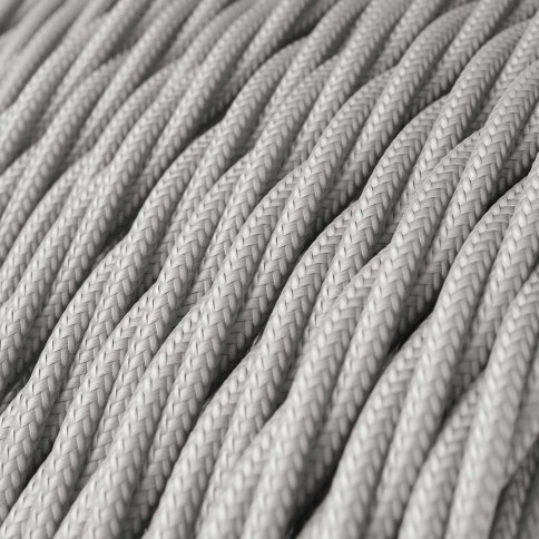 Glossy Silver Textile Cable - The Original Creative-Cables - TM02 braided 2x0.75mm / 3x0.75mm