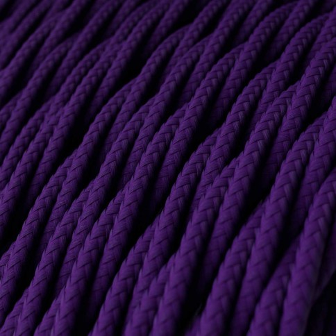 Glossy Imperial Purple Textile Cable - The Original Creative-Cables - TM14 braided 2x0.75mm / 3x0.75mm
