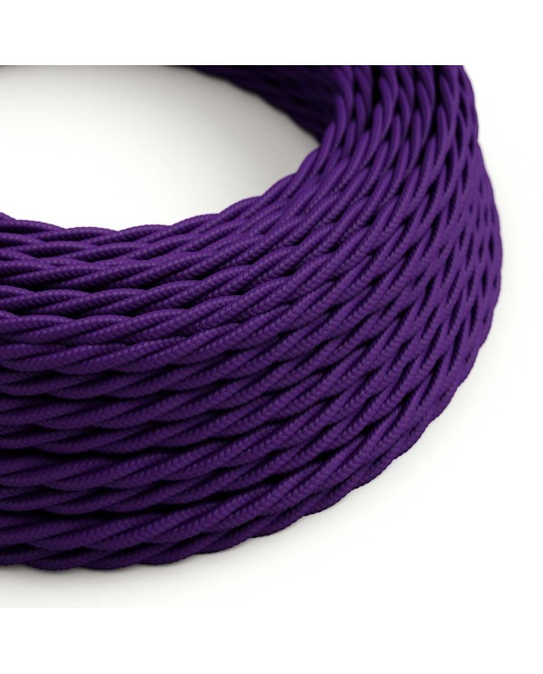 Glossy Imperial Purple Textile Cable - The Original Creative-Cables - TM14 braided 2x0.75mm / 3x0.75mm