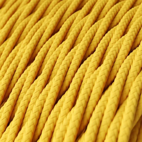 Glossy Corn Yellow Textile Cable - The Original Creative-Cables - TM10 braided 2x0.75mm / 3x0.75mm
