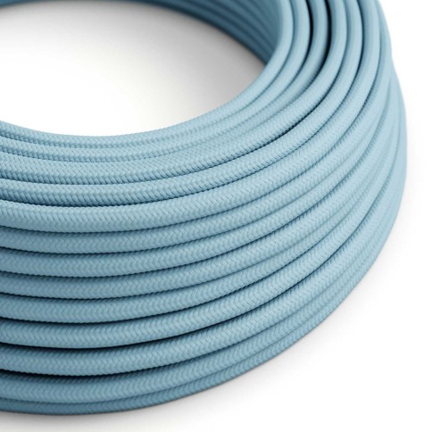 Glossy Baby Blue Textile Cable - The Original Creative-Cables - RM17 round 2x0.75mm / 3x0.75mm