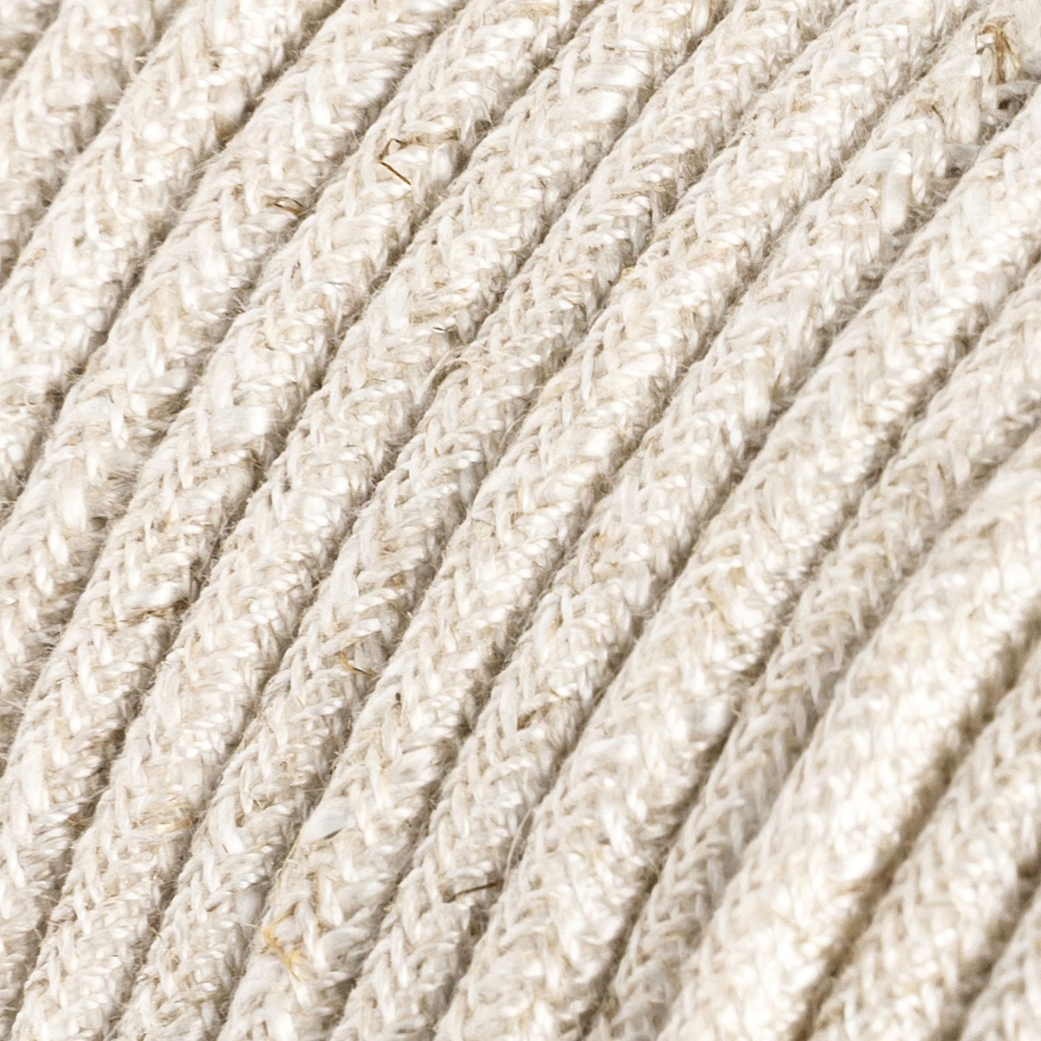 Linen White Melange Textile Cable - The Original Creative-Cables - RN01 round 2x0.75mm / 3x0.75mm