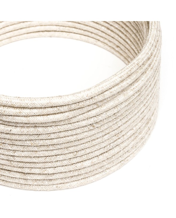 Linen White Melange Textile Cable - The Original Creative-Cables - RN01 round 2x0.75mm / 3x0.75mm