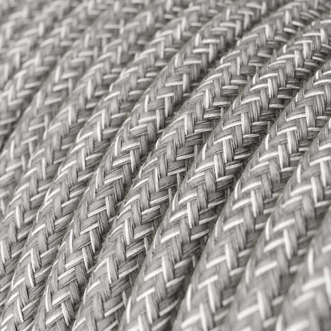 Linen Grey Melange Textile Cable - The Original Creative-Cables - RN02 round 2x0.75mm / 3x0.75mm