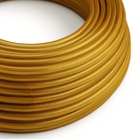 Glossy Gold Textile Cable - The Original Creative-Cables - RM05 round 2x0.75mm / 3x0.75mm