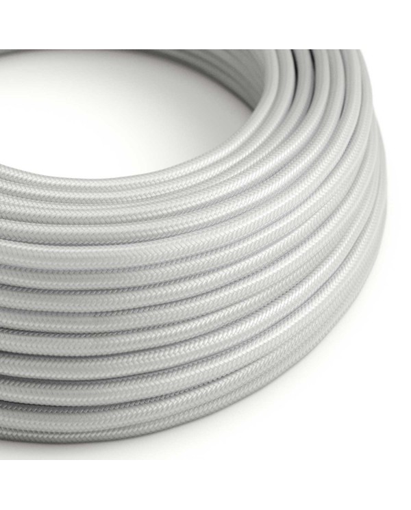 Glossy Silver Textile Cable - The Original Creative-Cables - RM02 round 2x0.75mm / 3x0.75mm