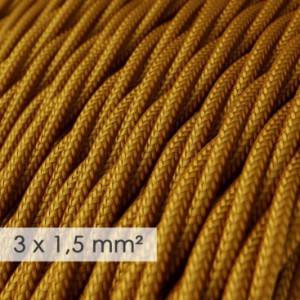 Large section electric cable 3x1,50 twisted - covered by rayon Gold TM05