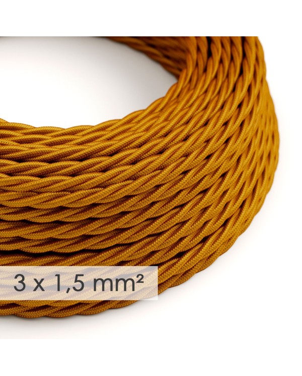 Large section electric cable 3x1,50 twisted - covered by rayon Gold TM05