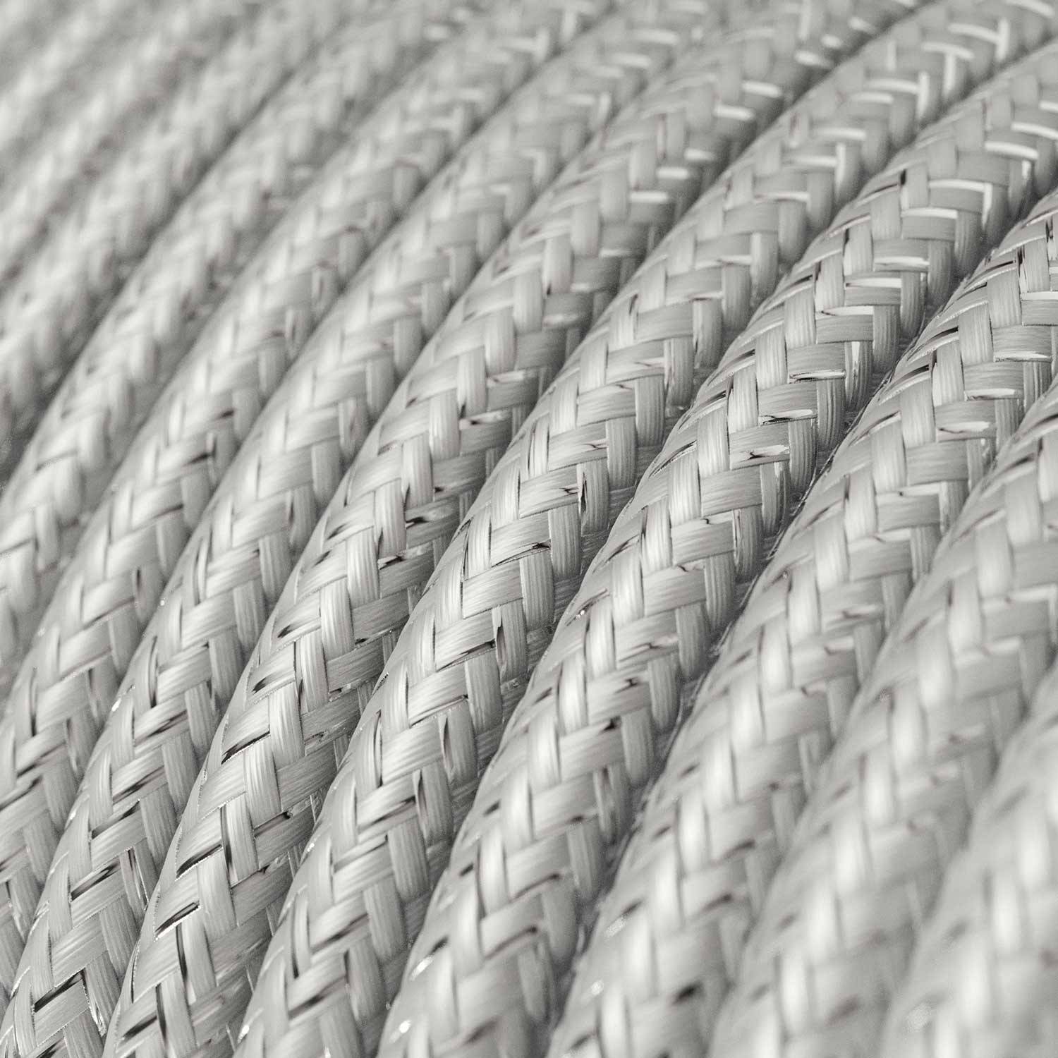 Glossy Silver Glitter Textile Cable - The Original Creative-Cables - RL02 round 2x0.75mm / 3x0.75mm