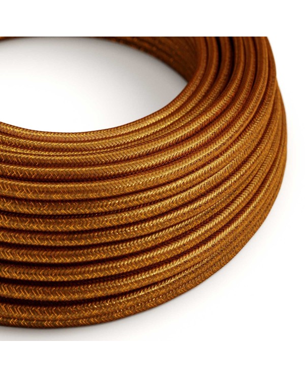 Glossy Copper Glitter Textile Cable - The Original Creative-Cables - RL22 round 2x0.75mm / 3x0.75mm