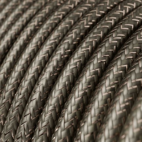 Glossy Grey Glitter Textile Cable - The Original Creative-Cables - RL03 round 2x0.75mm / 3x0.75mm
