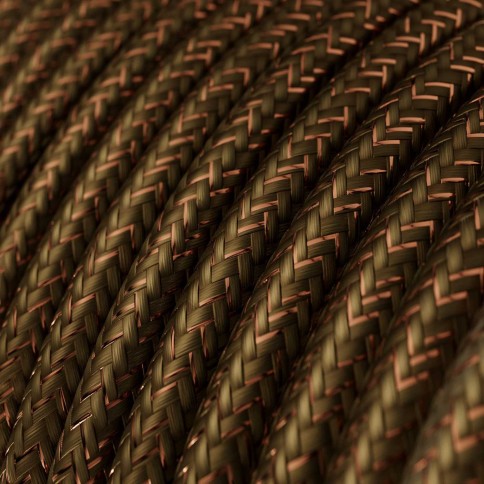 Glossy Espresso Brown Glitter Textile Cable - The Original Creative-Cables - RL13 round 2x0.75mm / 3x0.75mm