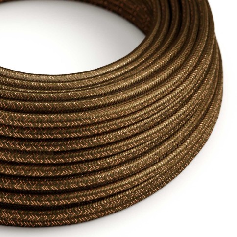 Glossy Espresso Brown Glitter Textile Cable - The Original Creative-Cables - RL13 round 2x0.75mm / 3x0.75mm