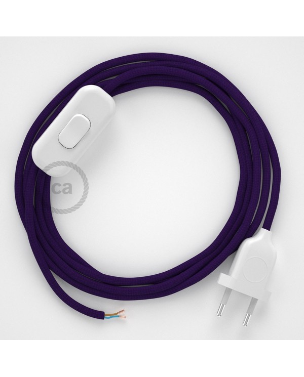 Lamp wiring, RM14 Purple Rayon 1,80 m. Choose the colour of the switch and plug.