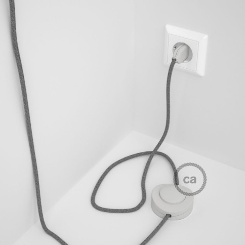 Wiring Pedestal, RN02 Grey Natural Linen 3 m. Choose the colour of the switch and plug.