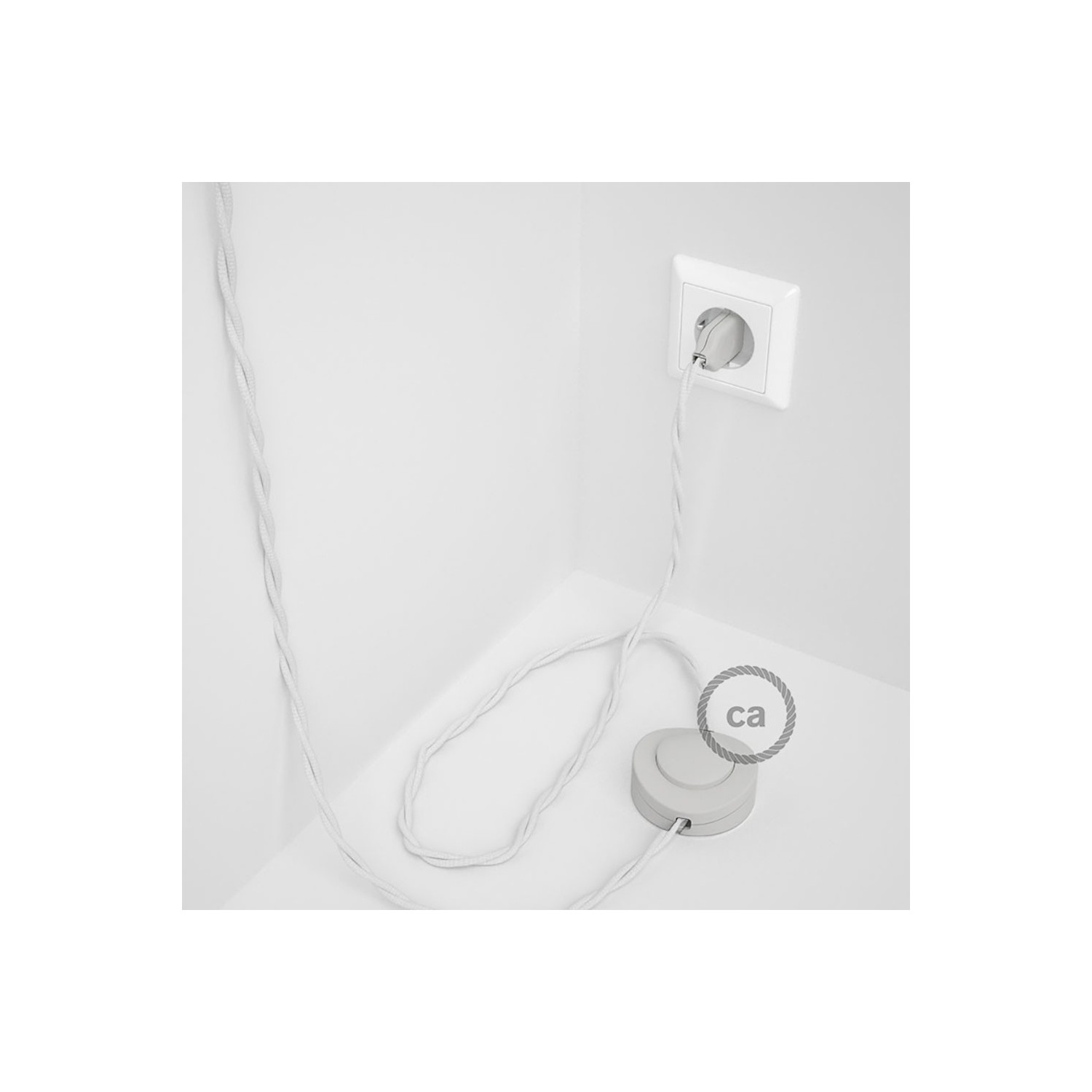 Wiring Pedestal, TM01 White Rayon 3 m. Choose the colour of the switch and plug.