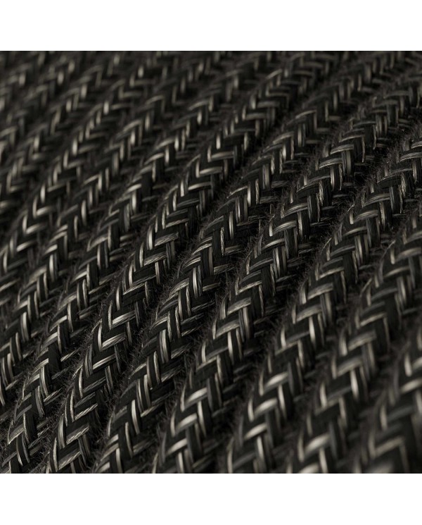 Linen Anthracite Grey Melange Textile Cable - The Original Creative-Cables - RN03 round 2x0.75mm / 3x0.75mm