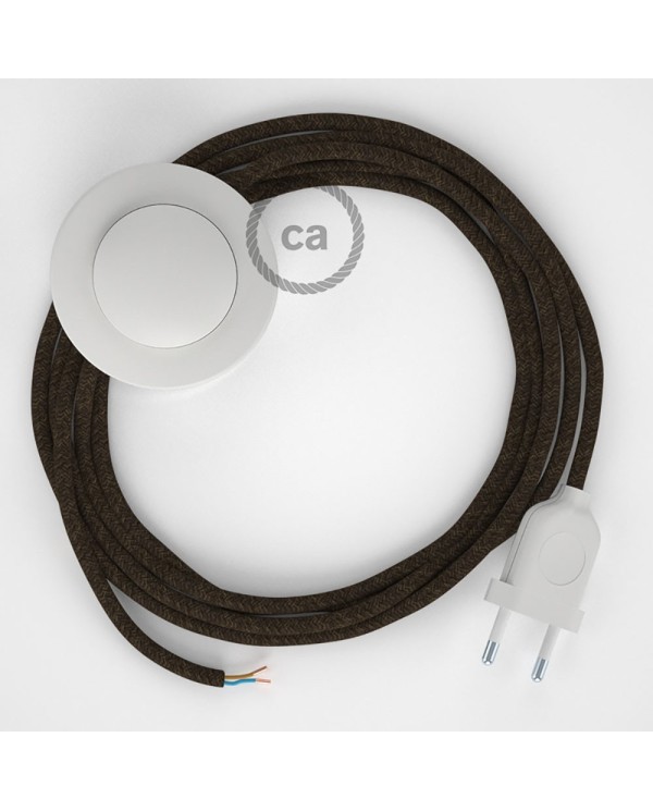 Wiring Pedestal, RN04 Brown Natural Linen 3 m. Choose the colour of the switch and plug.