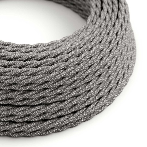 Linen Grey Melange Textile Cable - The Original Creative-Cables - TN02 braided 2x0.75mm / 3x0.75mm