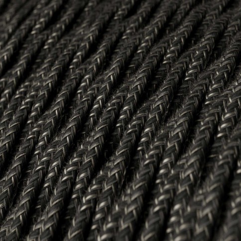 Linen Anthracite Grey Melange Textile Cable - The Original Creative-Cables - TN03 braided 2x0.75mm / 3x0.75mm