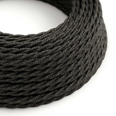 Linen Anthracite Grey Melange Textile Cable - The Original Creative-Cables - TN03 braided 2x0.75mm / 3x0.75mm
