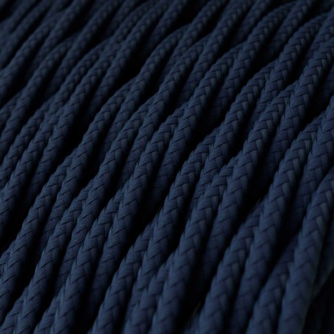 Glossy Deep Blue Textile Cable - The Original Creative-Cables - TM20 braided 2x0.75mm / 3x0.75mm