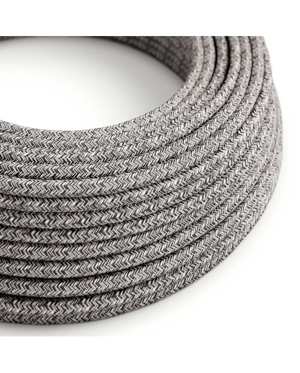 Black Onyx Tweed Glitter ZigZag Textile Cable - The Original Creative-Cables - RS81 round 2x0.75mm / 3x0.75mm