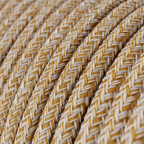 Rust Tweed Glitter ZigZag Textile Cable - The Original Creative-Cables - RS82 round 2x0.75mm / 3x0.75mm