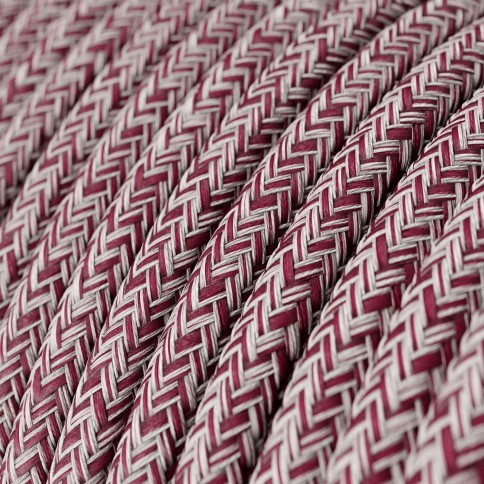 Burgundy Tweed Glitter ZigZag Textile Cable - The Original Creative-Cables - RS83 round 2x0.75mm / 3x0.75mm