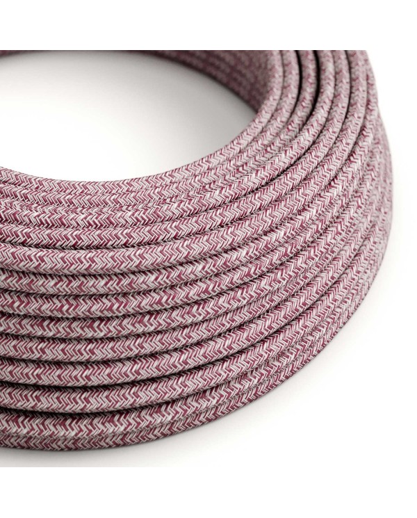 Burgundy Tweed Glitter ZigZag Textile Cable - The Original Creative-Cables - RS83 round 2x0.75mm / 3x0.75mm