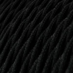 Cotton Charcoal Black Textile Cable - The Original Creative-Cables - TC04 braided 2x0.75mm / 3x0.75mm