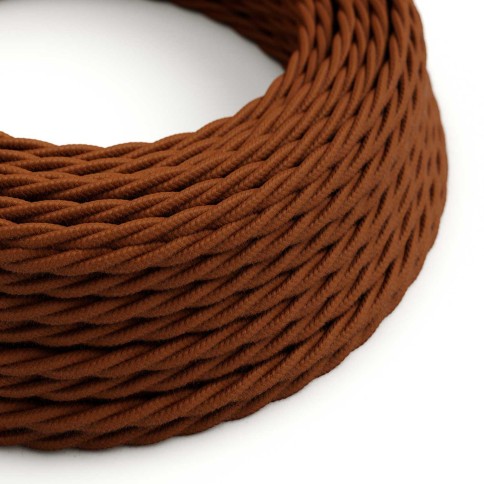 Cotton Cinnamon Brown Textile Cable - The Original Creative-Cables - TC23 braided 2x0.75mm / 3x0.75mm