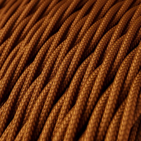 Glossy Whiskey Textile Cable - The Original Creative-Cables - TM22 braided 2x0.75mm / 3x0.75mm