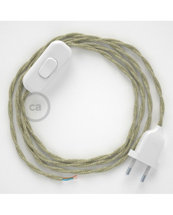 Lamp wiring, TN01 Neutral Natural Linen 1,80 m. Choose the colour of the switch and plug.