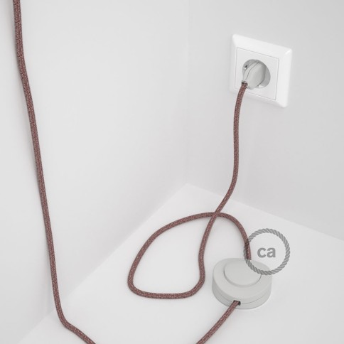 Wiring Pedestal, RS83 Red Cotton and Natural Linen 3 m. Choose the colour of the switch and plug.