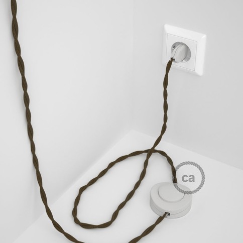 Wiring Pedestal, TC13 Brown Cotton 3 m. Choose the colour of the switch and plug.