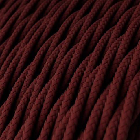Glossy Bordeaux Textile Cable - The Original Creative-Cables - TM19 braided 2x0.75mm / 3x0.75mm