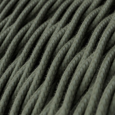 Cotton Sage Green Textile Cable - The Original Creative-Cables - TC63 braided 2x0.75mm / 3x0.75mm