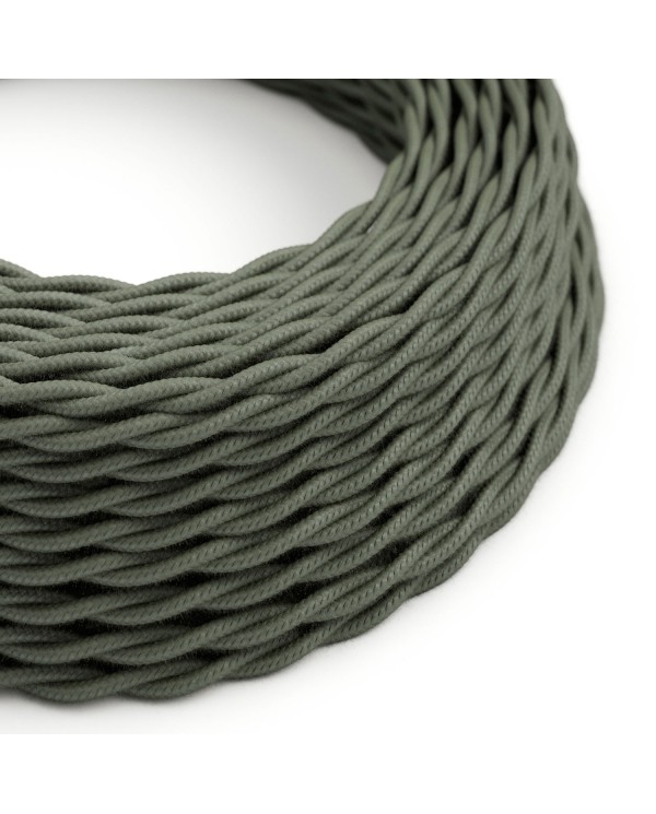 Cotton Sage Green Textile Cable - The Original Creative-Cables - TC63 braided 2x0.75mm / 3x0.75mm