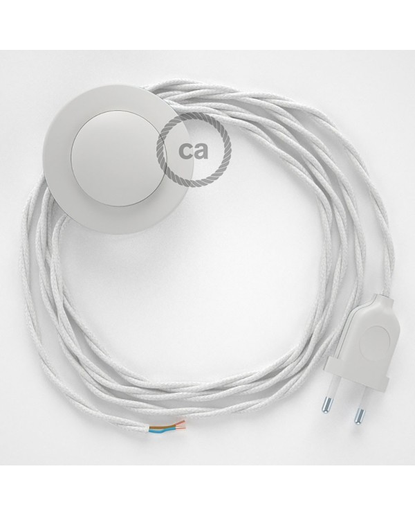Wiring Pedestal, TC01 White Cotton 3 m. Choose the colour of the switch and plug.