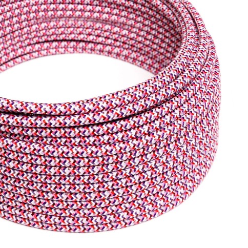 Glossy Pink Pixel Palette Textile Cable - The Original Creative-Cables - RX00 round 2x0.75mm / 3x0.75mm