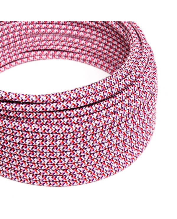Glossy Pink Pixel Palette Textile Cable - The Original Creative-Cables - RX00 round 2x0.75mm / 3x0.75mm