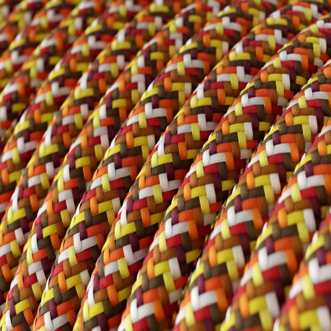 Glossy Orange Pixel Palette Textile Cable - The Original Creative-Cables - RX01 round 2x0.75mm / 3x0.75mm