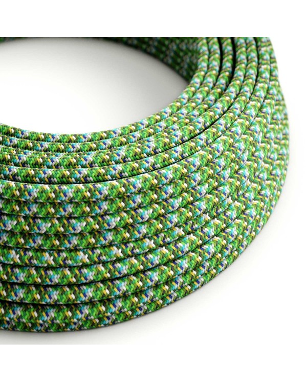 Glossy Green Pixel Palette Textile Cable - The Original Creative-Cables - RX05 round 2x0.75mm / 3x0.75mm