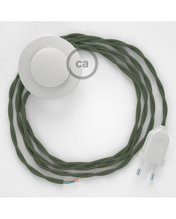 Wiring Pedestal, TC63 Green Grey Cotton 3 m. Choose the colour of the switch and plug.
