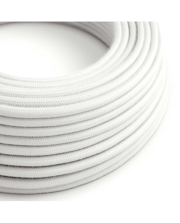 Cotton Pure White Textile Cable - The Original Creative-Cables - RC01 round 2x0.75mm / 3x0.75mm